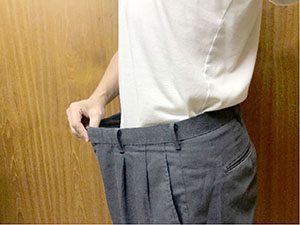 体重がピークの時にはいていたズボンも、大分、緩くなりました。
