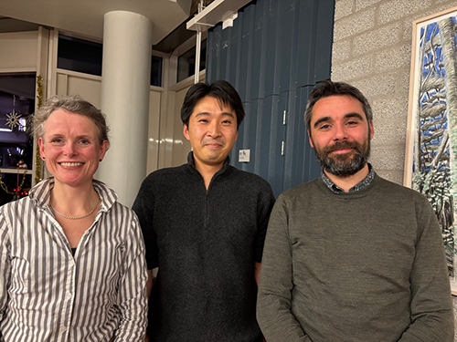 図2. お世話になったRachel Knevel先生、Erik Van Den Akker先生とともに。